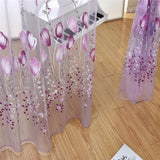 Maxbell 100*200cm Window Voile Curtain Panel Sheer Tulle Drape Tullip Flower Purple - Aladdin Shoppers