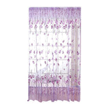 Maxbell 100*200cm Window Voile Curtain Panel Sheer Tulle Drape Tullip Flower Purple - Aladdin Shoppers