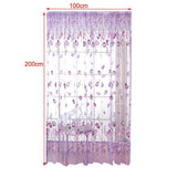 Maxbell 100*200cm Window Voile Curtain Panel Sheer Tulle Drape Tullip Flower Purple - Aladdin Shoppers