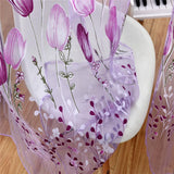 Maxbell 100*200cm Window Voile Curtain Panel Sheer Tulle Drape Tullip Flower Purple - Aladdin Shoppers