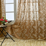 Maxbell 100*200cm Window Voile Curtain Panel Sheer Tulle Drape Leaf Light Cofffee - Aladdin Shoppers