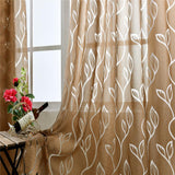 Maxbell 100*200cm Window Voile Curtain Panel Sheer Tulle Drape Leaf Light Cofffee - Aladdin Shoppers