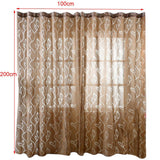 Maxbell 100*200cm Window Voile Curtain Panel Sheer Tulle Drape Leaf Light Cofffee - Aladdin Shoppers