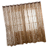 Maxbell 100*200cm Window Voile Curtain Panel Sheer Tulle Drape Leaf Light Cofffee - Aladdin Shoppers