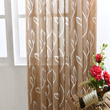 Maxbell 100*200cm Window Voile Curtain Panel Sheer Tulle Drape Leaf Light Cofffee - Aladdin Shoppers