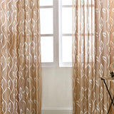 Maxbell 100*200cm Window Voile Curtain Panel Sheer Tulle Drape Leaf Light Cofffee - Aladdin Shoppers