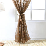 Maxbell 100*200cm Window Voile Curtain Panel Sheer Tulle Drape Leaf Light Cofffee - Aladdin Shoppers