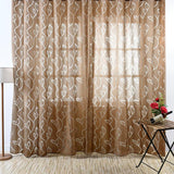 Maxbell 100*200cm Window Voile Curtain Panel Sheer Tulle Drape Leaf Light Cofffee - Aladdin Shoppers