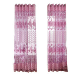 Maxbell 100*250cm Flower Window Curtain Sheer Valance Voile Light Purple with Beads - Aladdin Shoppers