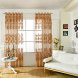Maxbell 100x250cm Window Curtain Drape Blinds Gauze Voile Curtain Coffee No Beads - Aladdin Shoppers
