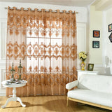 Maxbell 100x250cm Window Curtain Drape Blinds Gauze Voile Curtain Coffee No Beads - Aladdin Shoppers