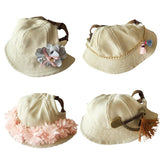 Maxbell Maxbell Adjustable Round Pet Hat Dog Puppy Cap Bucket Hat Sunbonnet L Blue Flowers