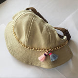 Maxbell Maxbell Adjustable Round Pet Hat Dog Puppy Cap Bucket Hat Sunbonnet L Chain Tassels