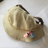 Maxbell Maxbell Adjustable Round Pet Hat Dog Puppy Cap Bucket Hat Sunbonnet M Chain Tassels