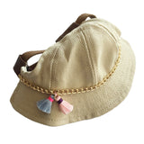 Maxbell Maxbell Adjustable Round Pet Hat Dog Puppy Cap Bucket Hat Sunbonnet M Chain Tassels