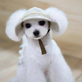 Maxbell Maxbell Adjustable Round Pet Hat Dog Puppy Cap Bucket Hat Sunbonnet M Chain Tassels