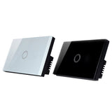 Maxbell 2Pcs 1 Way Touch Wall Control Light Switch Crystal Glass Panel 1 Gang 3 Gang