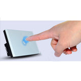 Maxbell 2Pcs 1 Way Touch Wall Control Light Switch Crystal Glass Panel 1 Gang 3 Gang