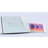 Maxbell 2Pcs 1 Way Touch Wall Control Light Switch Crystal Glass Panel 1 Gang 3 Gang