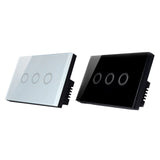 Maxbell 2Pcs 1 Way Touch Wall Control Light Switch Crystal Glass Panel 1 Gang 3 Gang