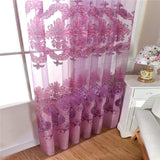 Maxbell 100*250cm Flower Window Curtain Sheer Valance Voile Light Purple - Aladdin Shoppers