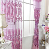 Maxbell 100*250cm Flower Window Curtain Sheer Valance Voile Light Purple - Aladdin Shoppers