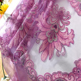 Maxbell 100*250cm Flower Window Curtain Sheer Valance Voile Light Purple - Aladdin Shoppers