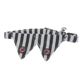 Maxbell Maxbell Striped Decorating Pet Dog Necktie Collar Leash with Nail Catcher Blue S
