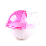 Maxbell 2 pcs Hamster Mouse Small Pet Bathroom Cage Box Bath Sand Sauna Toilet Pink
