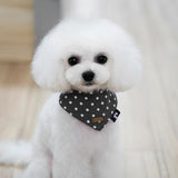 Maxbell Maxbell Dogs And Cats Cute Cotton Collor Neck Bandana with Dot Pattern-Gray (S)