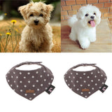 Maxbell Maxbell Dogs And Cats Cute Cotton Collor Neck Bandana with Dot Pattern-Gray (S)