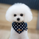 Maxbell Maxbell Cute Peach Type Star Pettern Dog And Cat Cotton Collor Saliva Towel-Blue (S)