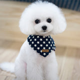 Maxbell Maxbell Cute Peach Type Star Pettern Dog And Cat Cotton Collor Saliva Towel-Blue (S)