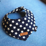 Maxbell Maxbell Cute Peach Type Star Pettern Dog And Cat Cotton Collor Saliva Towel-Blue (S)
