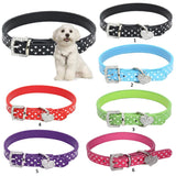 Maxbell Maxbell Adjustable Dotted Pet Puppy Dog Collar Heart Pendant Necklace S_Purple