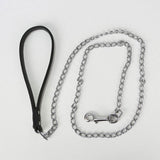 Maxbell Maxbell Pet Harness Dog Leather Iron Chain Safety Noctilucent Pet Supply Black