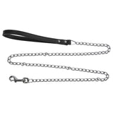Maxbell Maxbell Pet Harness Dog Leather Iron Chain Safety Noctilucent Pet Supply Black