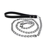 Maxbell Maxbell Pet Harness Dog Leather Iron Chain Safety Noctilucent Pet Supply Black