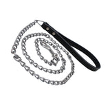 Maxbell Maxbell Pet Harness Dog Leather Iron Chain Safety Noctilucent Pet Supply Black