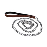 Maxbell Maxbell Pet Harness Dog Leather Iron Chain Safety Noctilucent Pet Supply Brown
