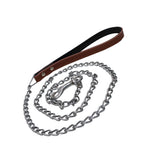 Maxbell Maxbell Pet Harness Dog Leather Iron Chain Safety Noctilucent Pet Supply Brown