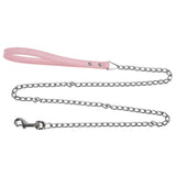 Maxbell Maxbell Pet Harness Dog Leather Iron Chain Safety Noctilucent Pet Supply Pink