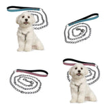 Maxbell Maxbell Pet Harness Dog Leather Iron Chain Safety Noctilucent Pet Supply Pink