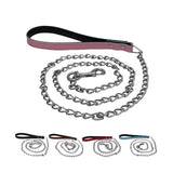Maxbell Maxbell Pet Harness Dog Leather Iron Chain Safety Noctilucent Pet Supply Pink