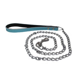 Maxbell Maxbell Pet Harness Dog Leather Iron Chain Safety Noctilucent Pet Supply Blue