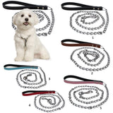 Maxbell Maxbell Pet Harness Dog Leather Iron Chain Safety Noctilucent Pet Supply Blue
