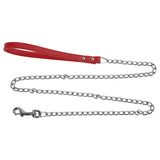 Maxbell Maxbell Pet Harness Dog Leather Iron Chain Safety Noctilucent Pet Supply Red