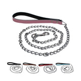 Maxbell Maxbell Pet Harness Dog Leather Iron Chain Safety Noctilucent Pet Supply Red