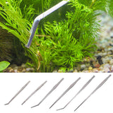 Maxbell Stainless Steel Aquarium Tank Plant Aquascaping Kit Elbow Scissors Tweezer
