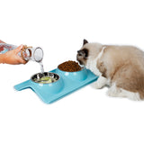 Maxbell Maxbell Stainless Steal Pet Food Water Dish Portable Puppy Cat Feeding Bowl Blue